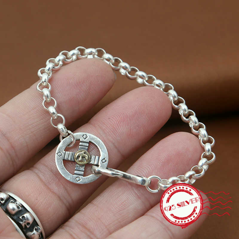 

Other Bracelets S925 Sterling Silver Bracelet Personality Fashion Classic Jewelry Couple's Handmade Vintage Bridge Eagle Style 2021