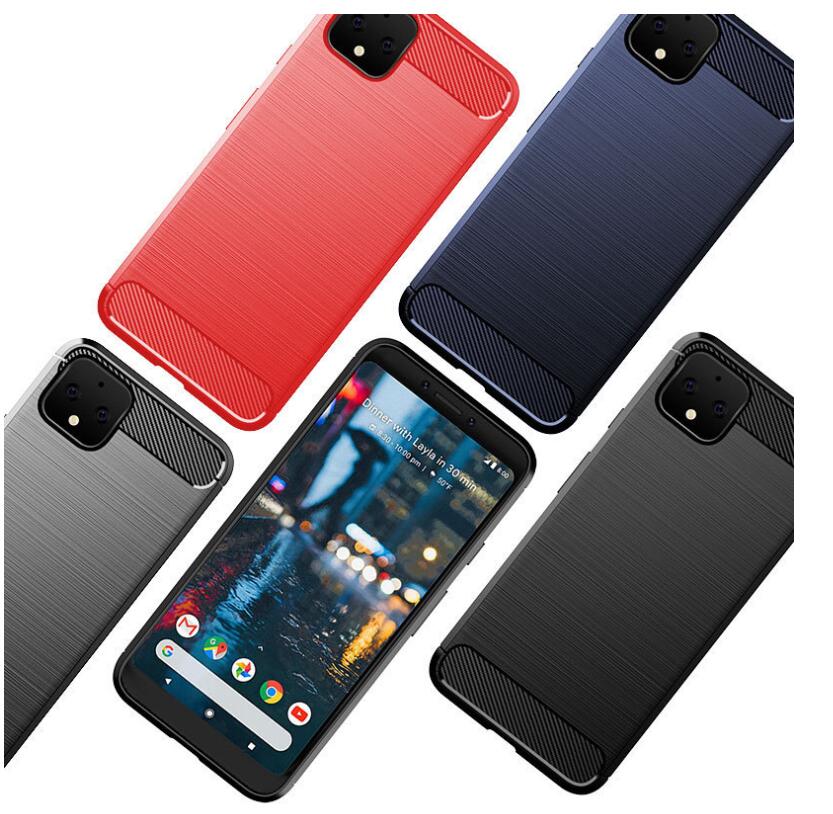 

For Google Pixel 4a 5G / Google Pixel 3 3a 4 XL Case Soft Carbon Fiber TPU Gel Skin Rubber Silicon Google Pixel 5 Phone Cover, Red