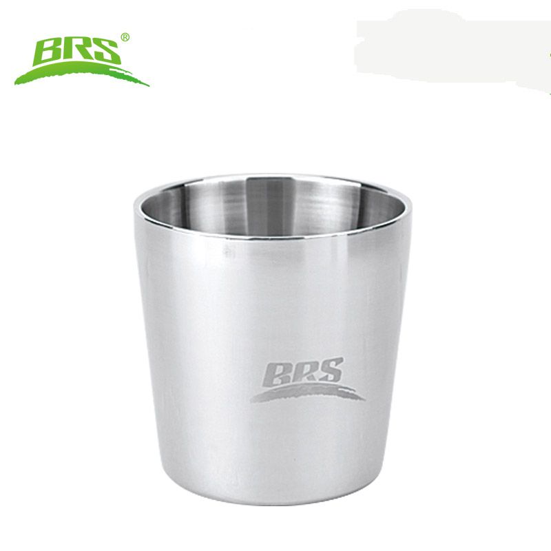 

BRS Water Cup 304 Stainless Steel Double Layer Heat Protection for Camping Hiking Traveling Outdoor Cup