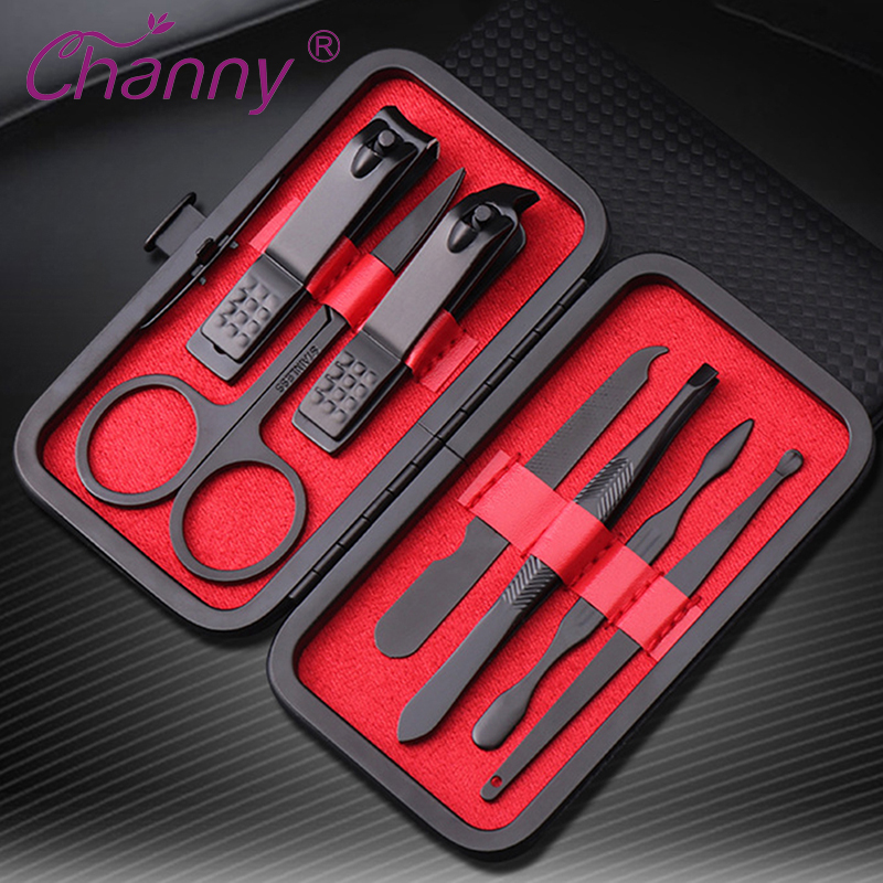 

7pcs/set Manicure Nail Clippers Pedicure Set Portable Travel Hygiene Kit Stainless Steel Cutter Tool Manicure Set