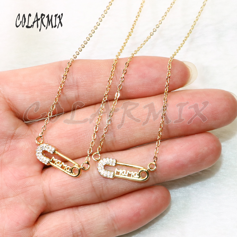 

8Pcs Tiny Mama Charms pendant necklace lock shape pendant necklace gift for lady jewelry