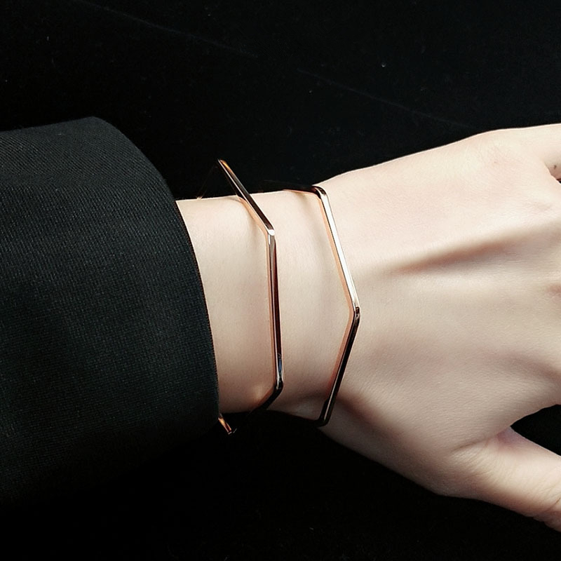 

Antique Geometric Cuff Bracelets For Women Stainless Steel Open Bracelet & Bangle Fashion Jewelry Gifts
