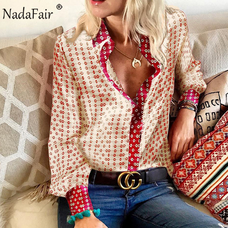 

Nadafair Floral Vintage Satin Blouse Women 2019 Autumn Casual Tops Long Sleeve Elegant Plus Size Office Silk Blous Shirts Y200103, Pink