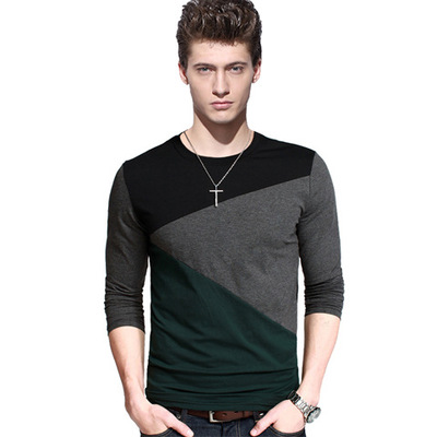 

Plus Size Mens Autumn Casual T -Shirt Fashion Slim Long Sleeve V Neck T Shirt Button Decorating Tees Tops V -Neck Men's Clothing, Style 1