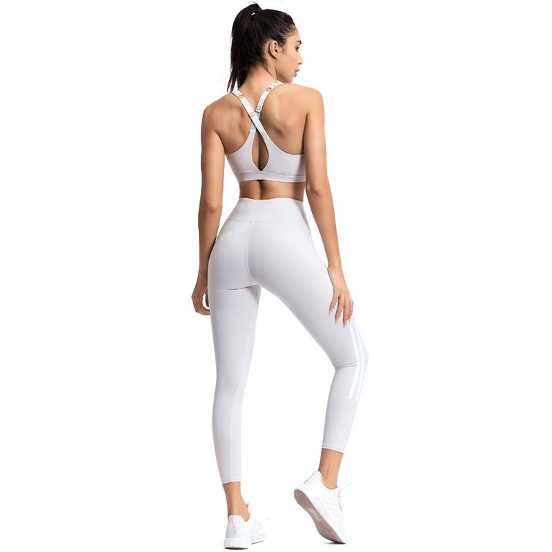 

LUKITAS Women Yoga Set Fitness Sports Suits Gym Clothing Top High Waist Running Yoga Leggings + Sport Bra Workout Sport Suits XL, Greypant