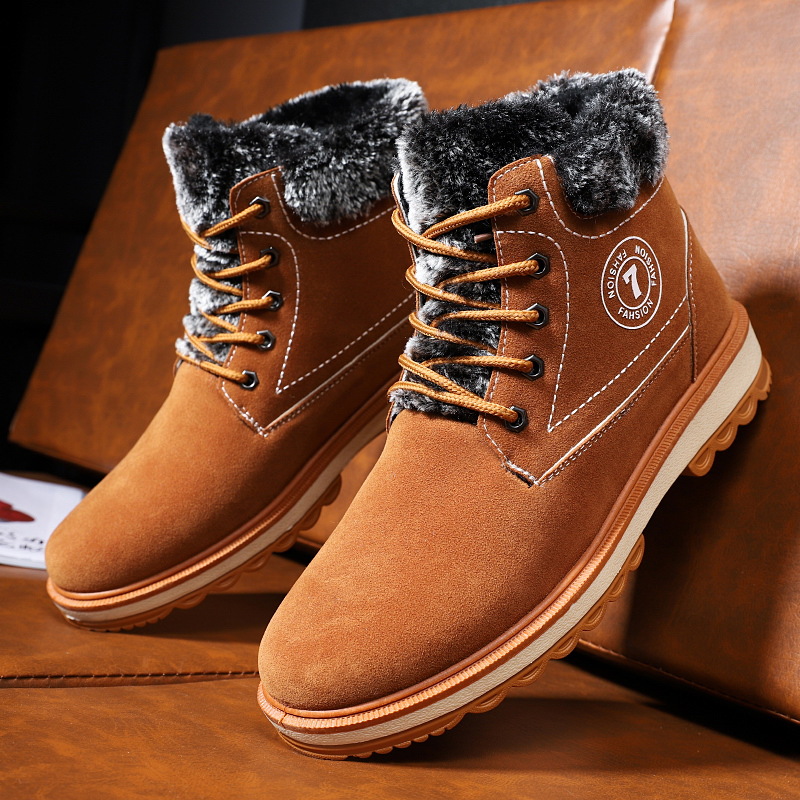 

Men's boots men's casual fashion snow boots fashion warm shoes winter men's comfortable high help Martin boots, Picture color 3