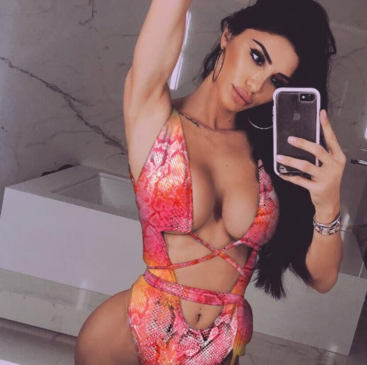 

womens one piece bikini suit set leopard cut out strap one piece swimwear one shoulder sexy yakuda training wear ladies girl sport