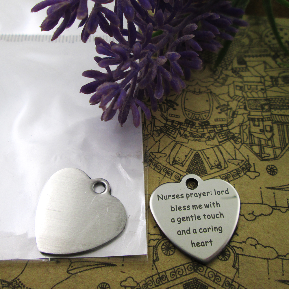 

40pcs--"Nurses prayer lord bless me with a gentle touch and"stainless steel charms more style for choosing DIY Charms pendants for necklace