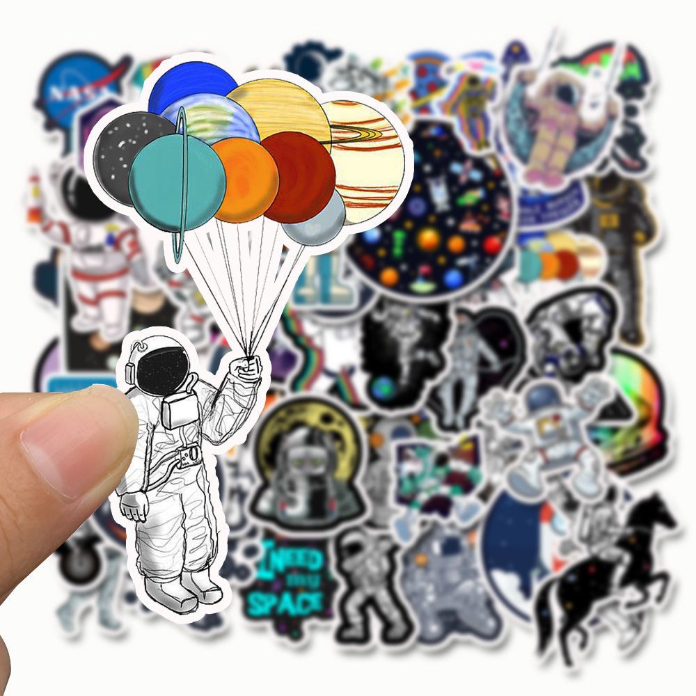 

50 PCS Mixed Car Stickers Space Astronaut Universe For Laptop Skateboard Pad Bicycle Motorcycle PS4 Phone Luggage Decal Pvc guitar Stickers, Multi colors