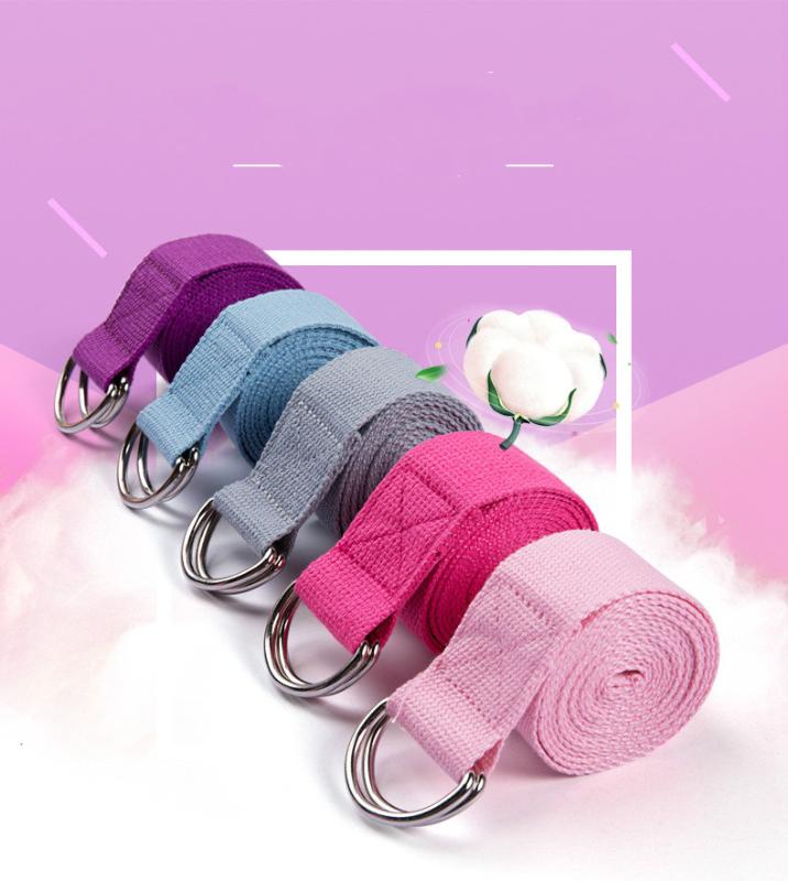 

Multi-Colors Yoga Stretch Strap Women Yoga Belt Fitness Exercise Gym Rope Figure Waist Leg Resistance D-Ring Belt Fitness Bands, Grey