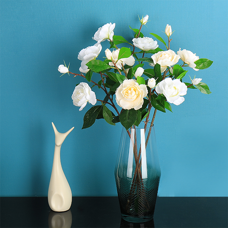 

10 PCS Gardenia Artificial Flowers Non-woven Fabrics Big White Flowers Wedding Flower Decoration Valentine's Day Love Gift, 5 champagne