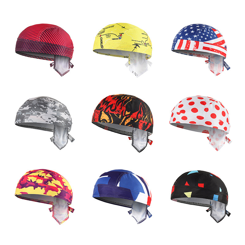 

Cycling Caps & Masks 16 Colors Men Women Pirate Cap Bandanas Summer Sunscreen Running Headwear Scarf Outdoor Breathable Bike Bicycle Hat, Blue