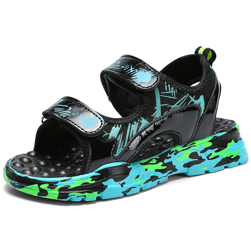 

New 2020 Summer Children Sandals Anti-slip Beach Boys Shoes For Kids Soft Leather Girls Casual Flat Sneakers Sandalia Male Shoes, Gold
