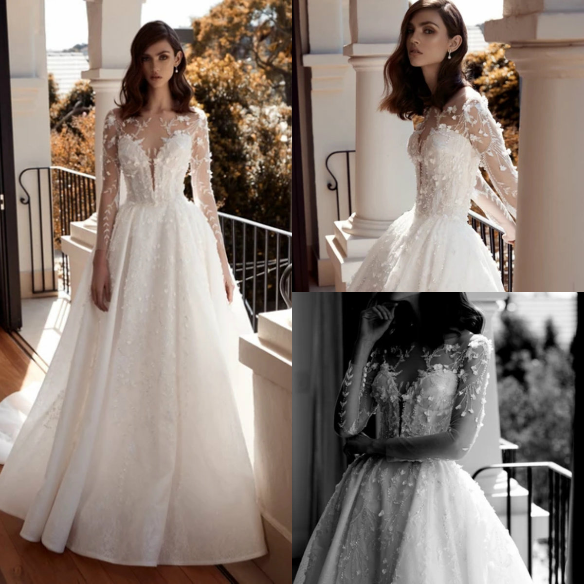 2021 Robes manches longues en dentelle perles Appliques de plage Robes de mariée Custom Made Zipper Retour balayage train A-ligne de robe de mari