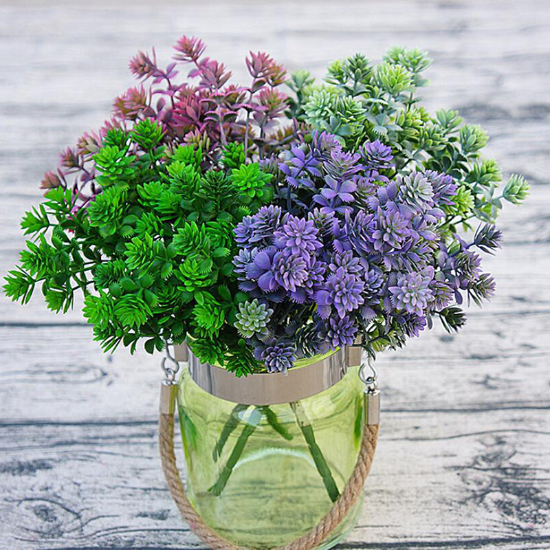 

Artificial Plants Outdoor Garden Plastic Fake Plant Branch Desktop Home Living Room Wedding Flower Decoration Flowers, Green