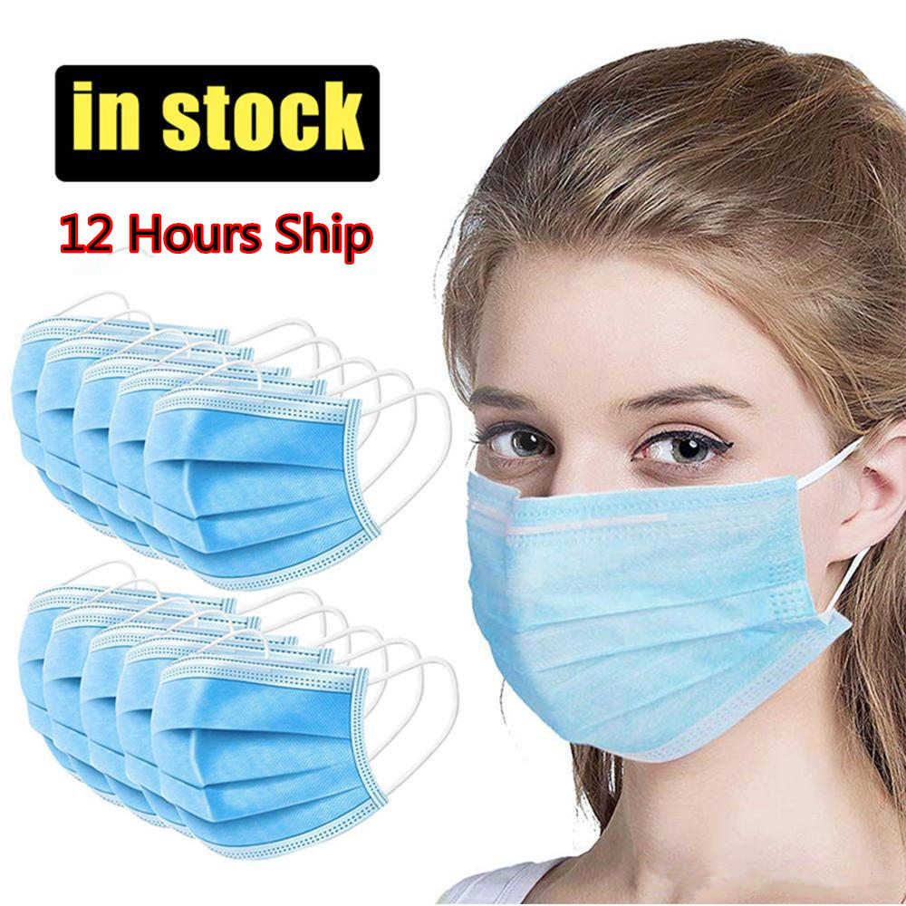 

12 hours Ship! DHL free shipping 7-15 days Disposable face masks 3-Layer Anti Dust Breathable Face Mask men and women mask