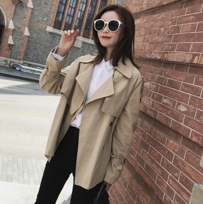 

Wind Coat Women Korean Version Spring And Autumn Student Female Windbreaker Jacket, Khaki windbreaker