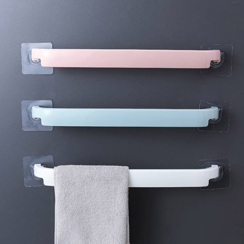 

Bathroom Towel Racks Multifunction Punch-Free Towel Rack Home Kitchen Self-adhesive Bar Wall-Mounted Racks, Green
