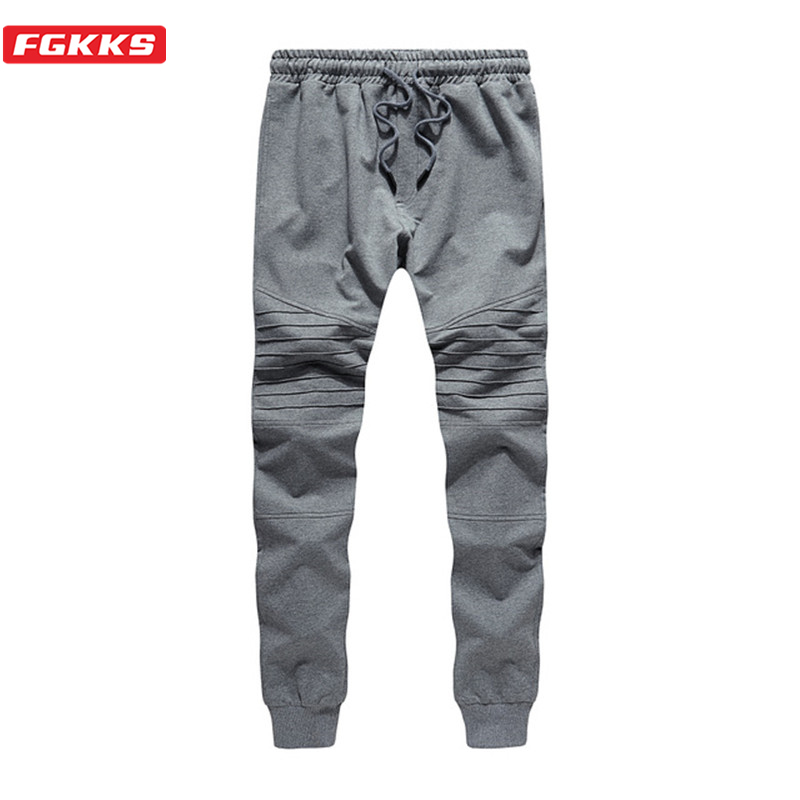 

FGKKS Fashion Men Pants Solid Color Men' Sports Personality Breathable Trousers Brand Casual Street Jogging Sweatpants Male, Black