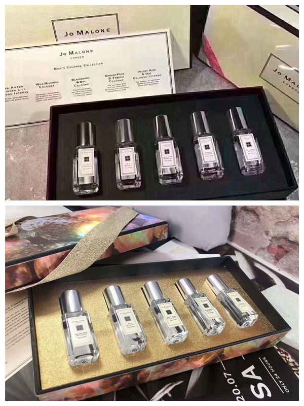 

2 styles Perfume 5pcs set Jo Malone London 5 Smell Type candles Cologne Fragrance Parfum Set Free Ship
