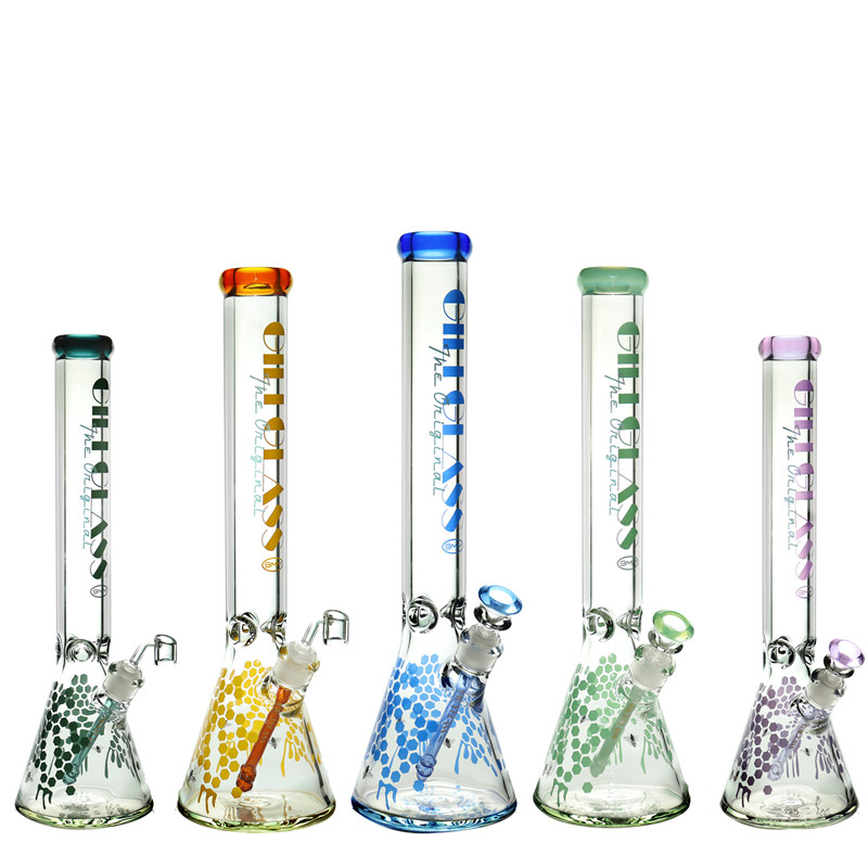 

18" tall 9mm thick glass beaker bongs heavy Giliglass bong big heady smoking water pipe dab rig oil rigs bowl quartz banger