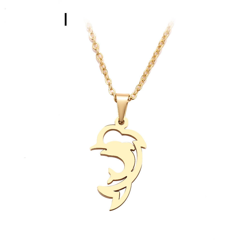 

New Brand Jewellery Stainless Steel Necklace For Women Man Jumping Dolphin Gold And Silver Color Pendant Necklace Engagement Jewelry Girl