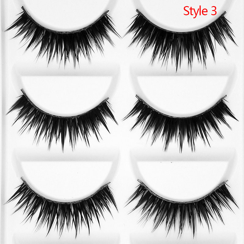 

Kimcci 5Pairs Natural Long False Eyelashes Fake Lashes Makeup 3D Mink Llashes Eyelash Extension for Beauty Tools Cilia Cilios