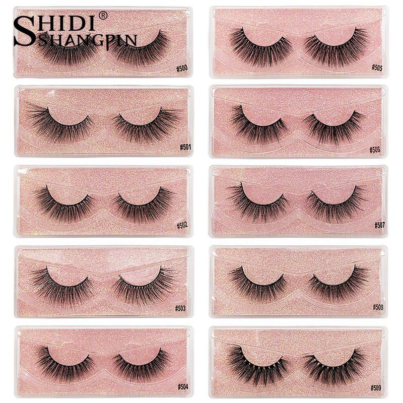 

1 Pair box eyelashes 3D mink false eyelash 0.7-1.5cm natural long thick full strip lashes beauty tools