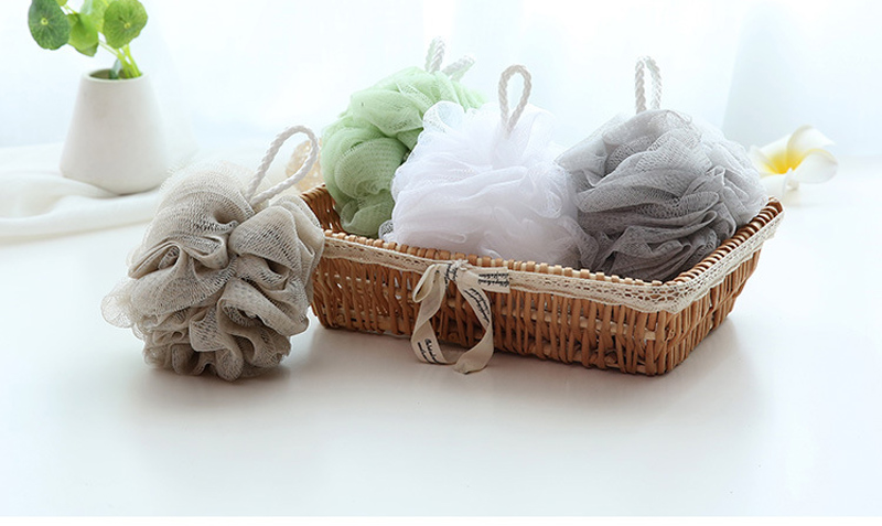 50g Bath Shower Sponge Pouf Loofahs Nylon Mesh Brush Shower Ball Mesh Bath 4 Colors available-image-448218764