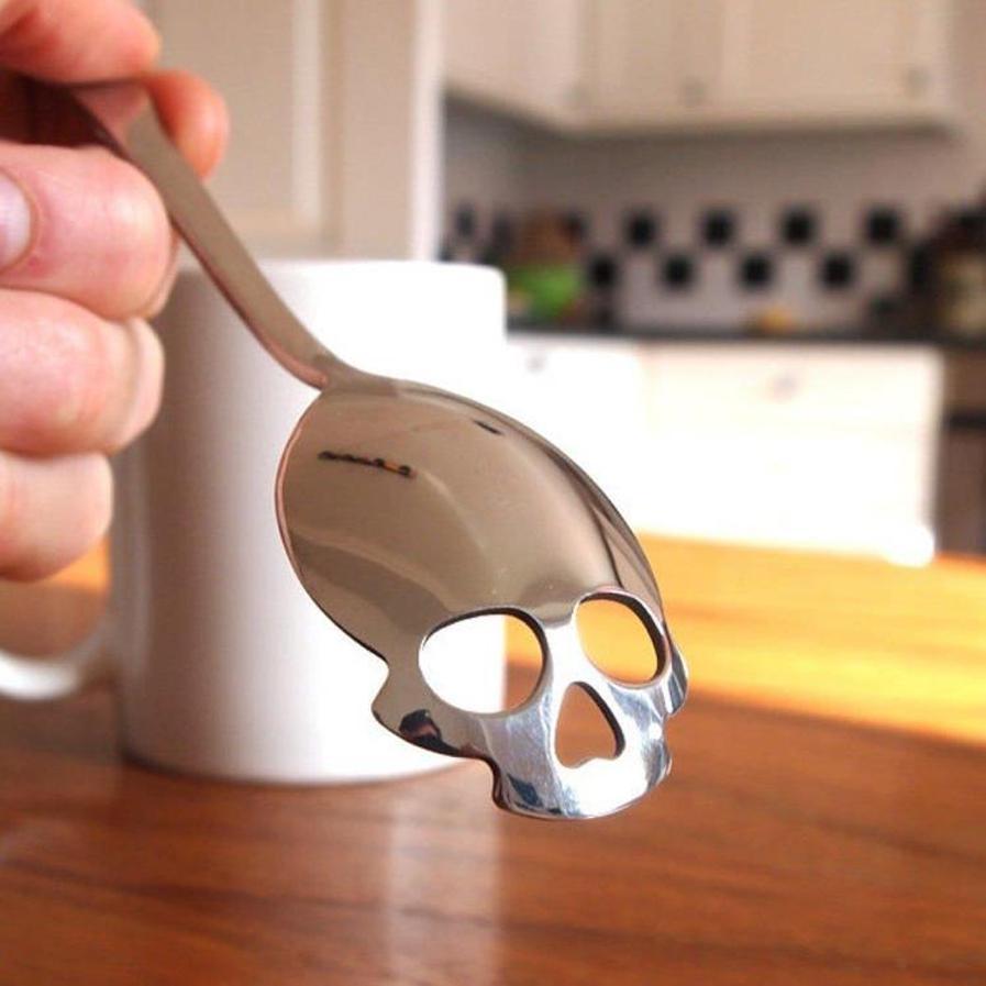 

Skull Shaped Spoon - 304 Stainless Steel Coffee Spoon Dessert Ice Cream Sweets Teaspoon Stainless Food Cutlery 40pcs