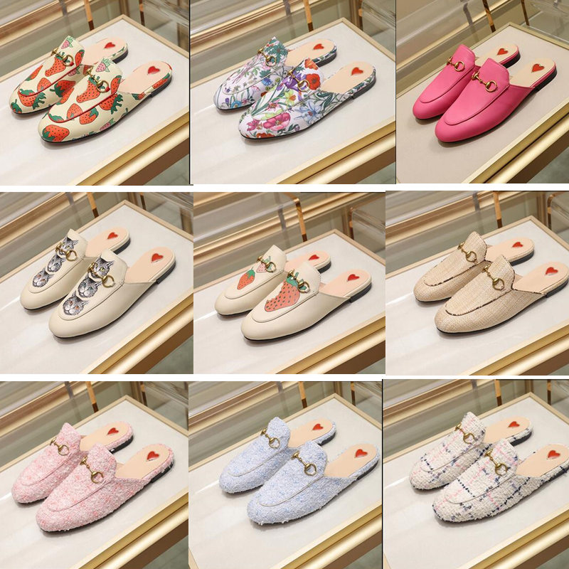 

Luxury designer slippers women Princetown Leather Slippers Bling Flat Mules Casual Shoes Loafers Fashion Outdoor Slippers Ladies Summer, Black