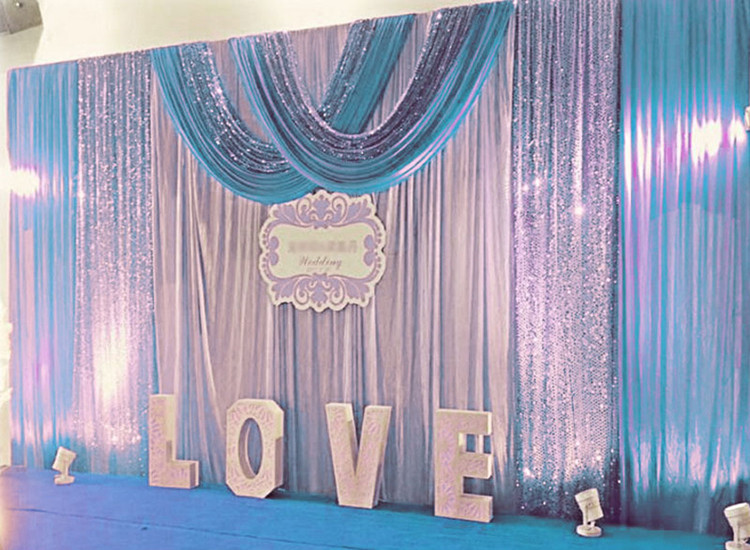 

Luxury ice silk chiffon fabric wedding stage backdrop swags with tassels drape curtain for wedding party birthday decoration