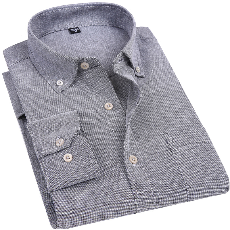 

ORINERY 2019 New Spring Long Sleeve Casual Shirt High Quality Solid Oxford Male Business Dress Shirt Brand Camisa Masculina, Njf09