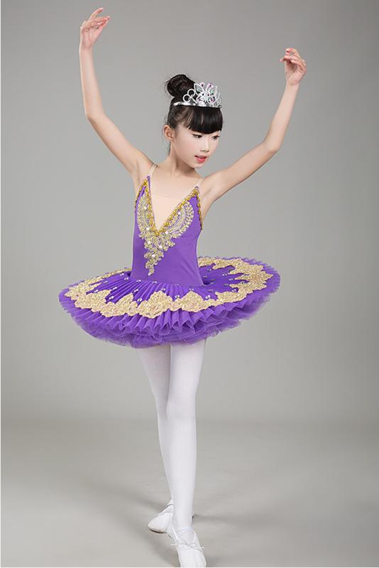 

New Professional Ballet Tutu Child Swan Lake Costume White Red Blue Ballet Dress for Children Pancake Tutu Girls Dancewear, Beige