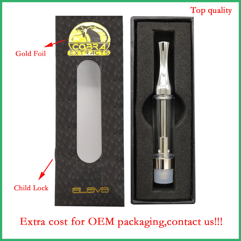 

510 Empty Vape Pen Cartridges OEM Custom Logo Packaging Gold 92A3 refillable ceramic coil glass atomizer thick oil wickless vaporizer pen