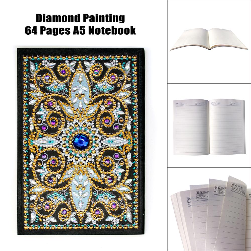 A5 Colorful Special Shaped DIY Diamond Painting 60 Pages Notebook Diary Book Christmas Birthdays Gifts Ideas Tiger Notebook with Diamond Painting Cover Diary Book DIY Journal Book