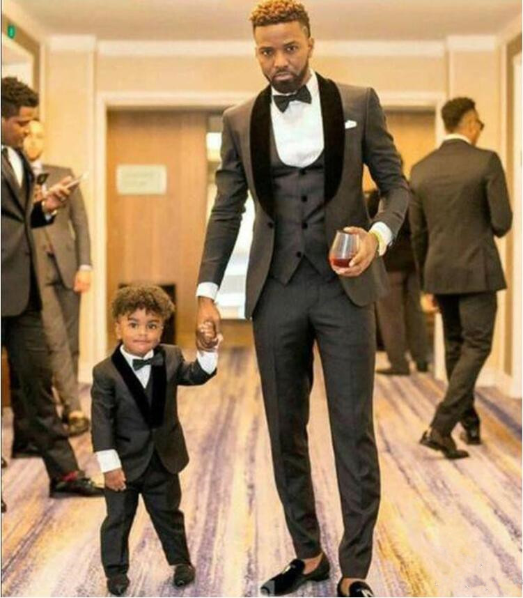 

High Quality Wedding Tuxedos One Button Charcoal Grey Groom Tuxedos Shawl Lapel Slim Groom Groomsman Best Man Suits(Jacket+Vest+Pant+Tie), Brown
