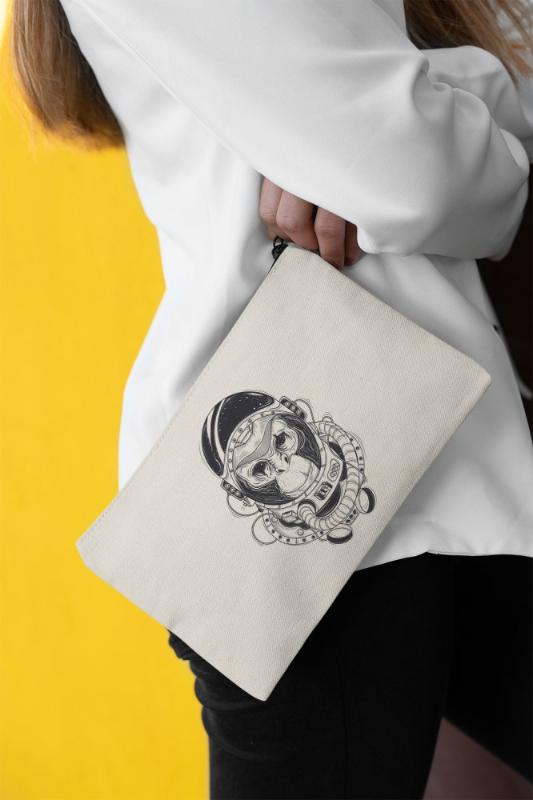 

Angemiel Clutch Monkey Astronaut Portfolio Hand Makeup Bag