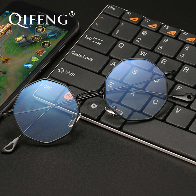 

Sunglasses QIFENG Anti Blue Rays Light Glasses Women Men Goggles Computer Optical Gaming Vintage Eyeglasses Clear Lens QF045