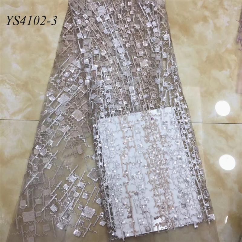 

New arrival hot selling african net lace fabric 5 yards for party Embroidered African Tulle Lace