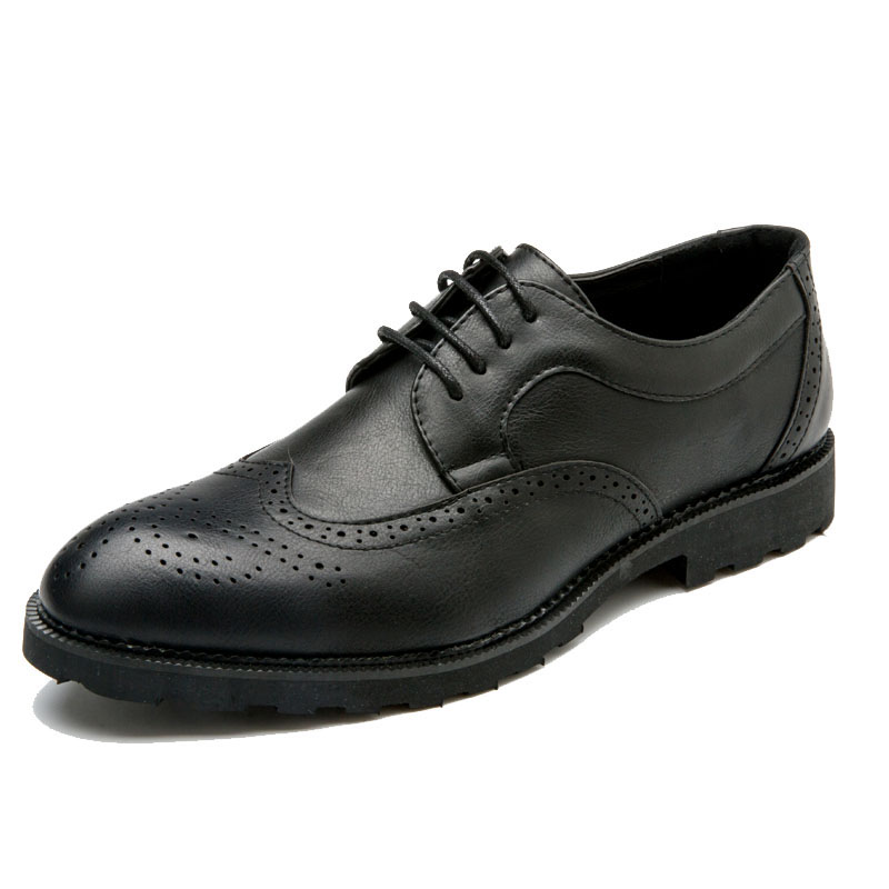 

leather shoes men brogues leather elegant classic luxury designer dress shoes men, Black