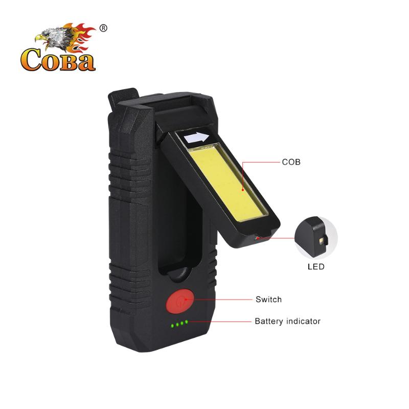 

COBA new led worklight waterproof foldable rotatable cob portable lamp search light powerful power bank usb rechargeable