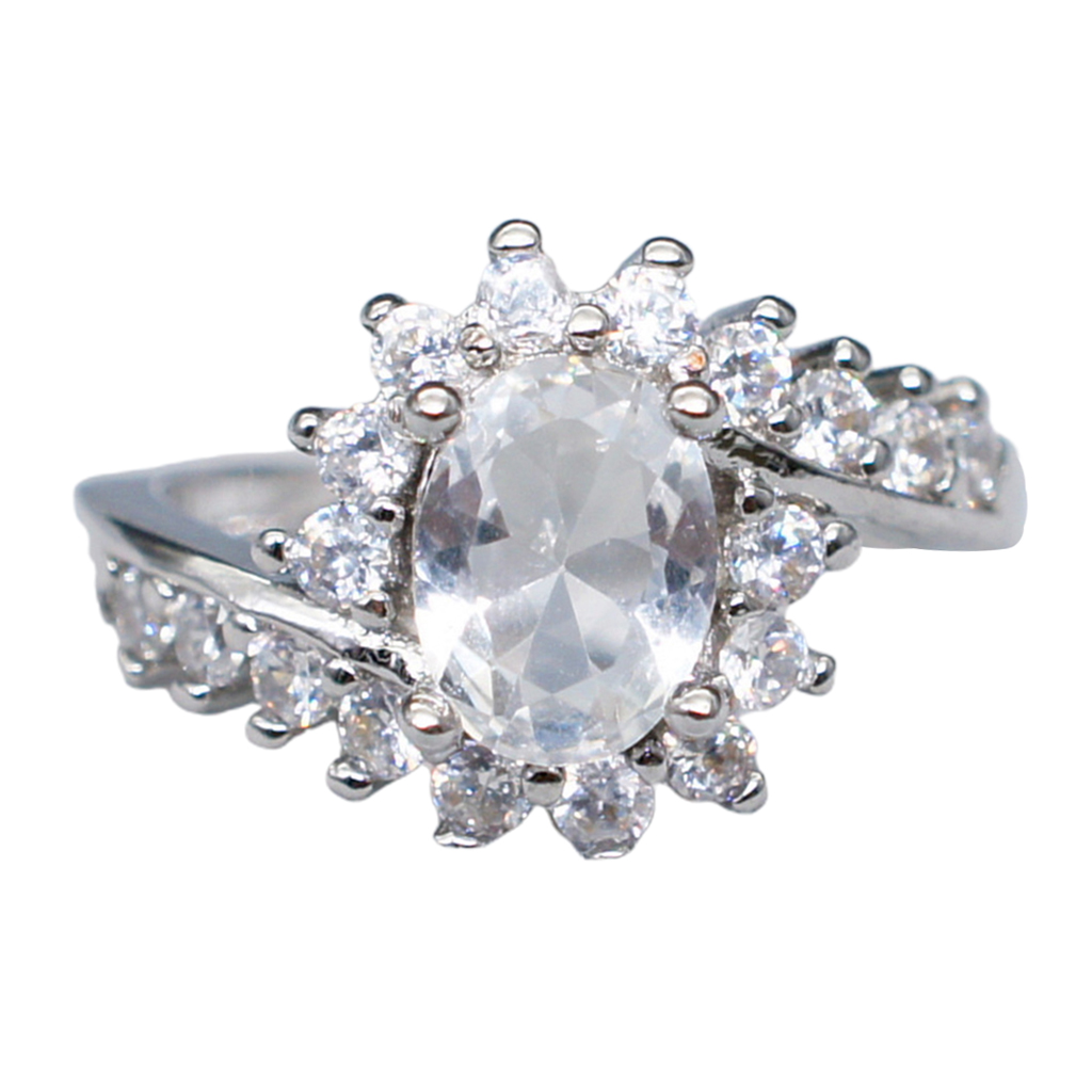 

Fashion Womens Lady 925 Silver Rings Banquet Birthday Party Jewelry Dress-up