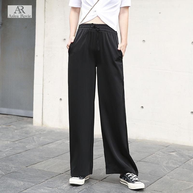 

Pants Women High Waist Summer Plus Size Elastic Casual Drawstring Loose Black Ankle Length Trousers Women 6xl 7xl 8xl, Black 2121