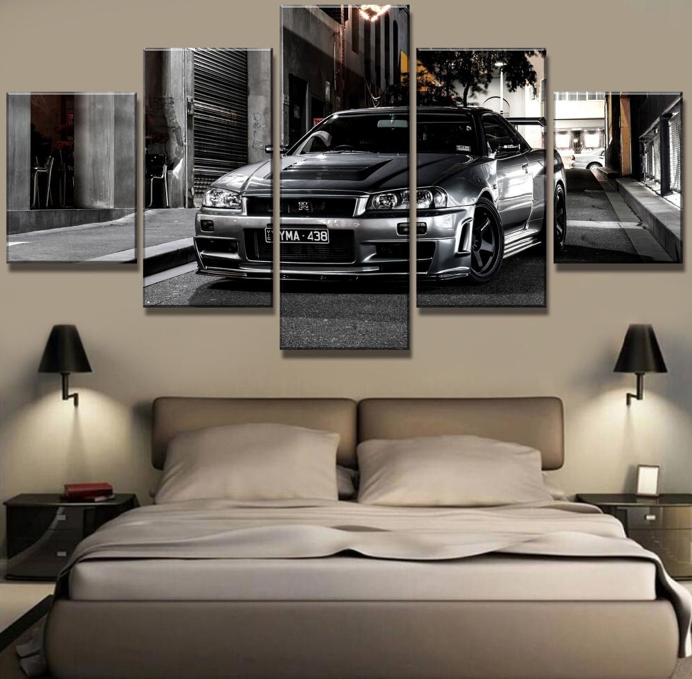 

5 Piece HD Print Large Nissan Skyline Gtr Car Modern Decorative Paintings on Canvas Wall Art for Home Decorations Wall Decor