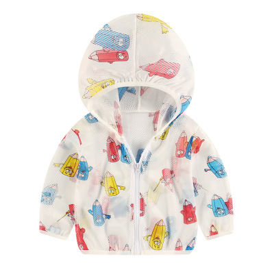 

2020 Kids Sun Protection Clothings Boys and Gilrs Outdoor Coats 2020 Summer Baby Outdoor Wear Children Print Hood Coat Clothing, Style1