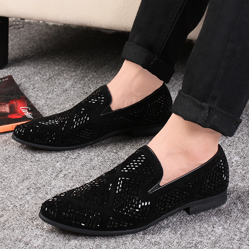 black shining loafers