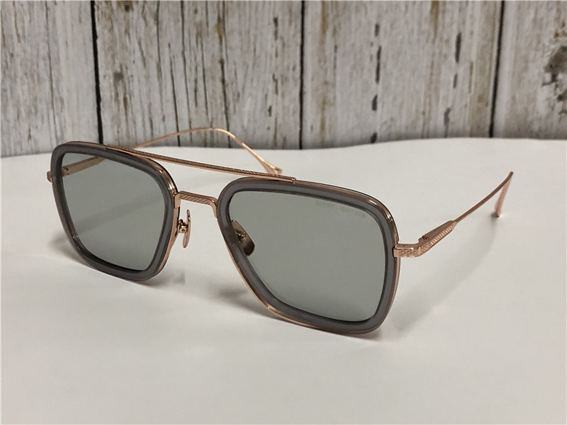 

Square Pilot Sunglasses Rose Gold Frame Sonnenbrille occhiali da sole Fashion mens Sunglasses vintage glasses unisex New wth box