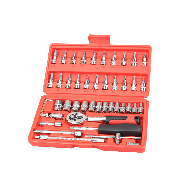 

46 Piece Set Quick Ratchet Sleeve Auto Repair Sleeve Auto Maintenance Tool Set Hardware Parts socket
