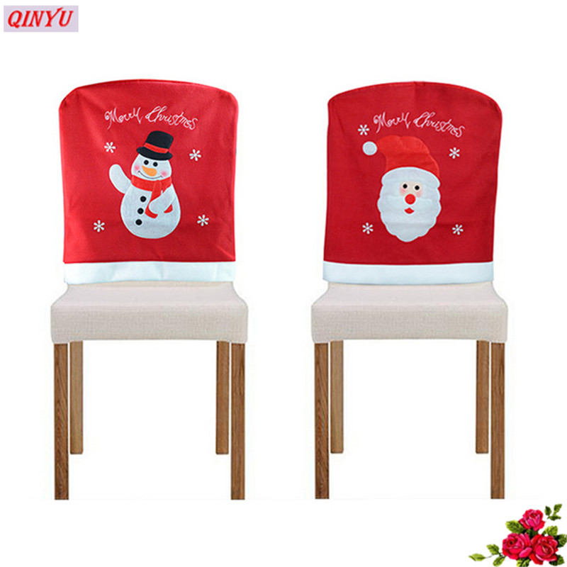 

2017 Christmas Decorations Santa Claus/ Snowman 2 Styles Red Chair Covers Party Dinner Table Decor Supplies 6zHH144